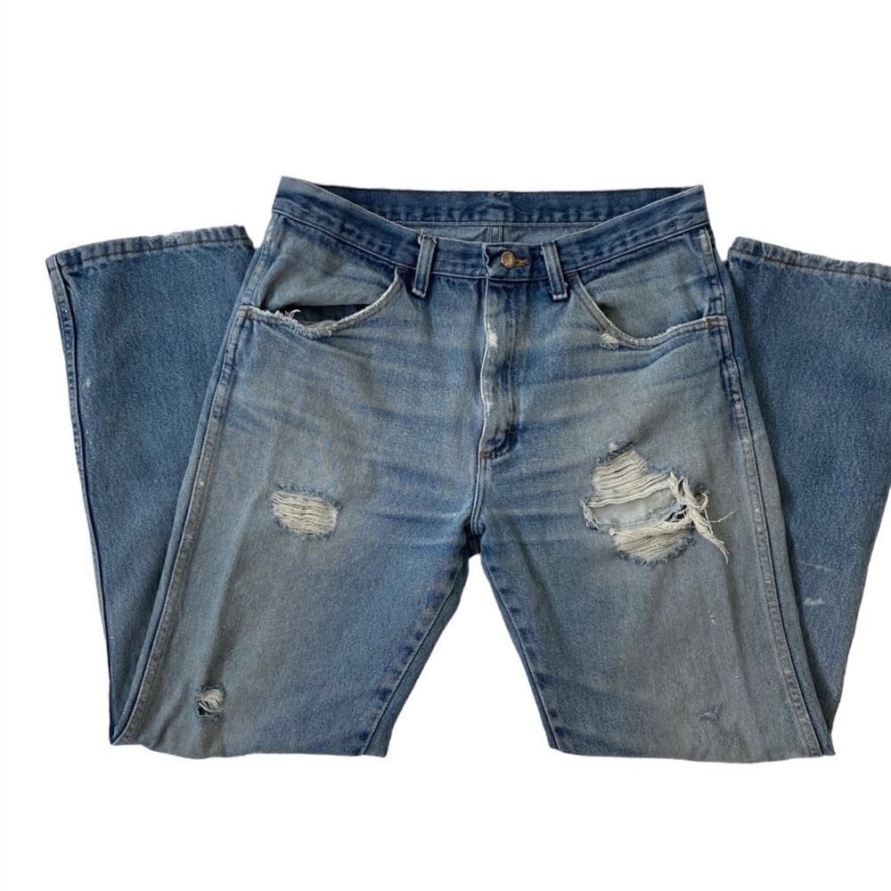 Rustler Mens Denim Jeans Distressed Faded SZ 33 x 32